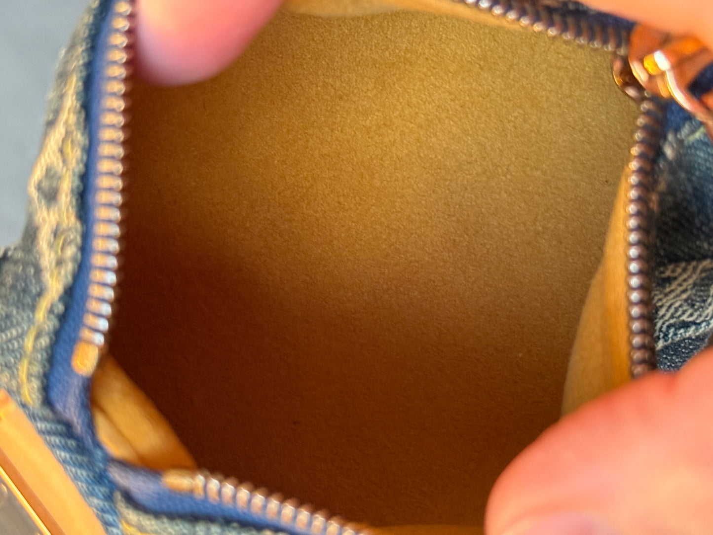 LV Denim Pochette Speedy Key Pouch