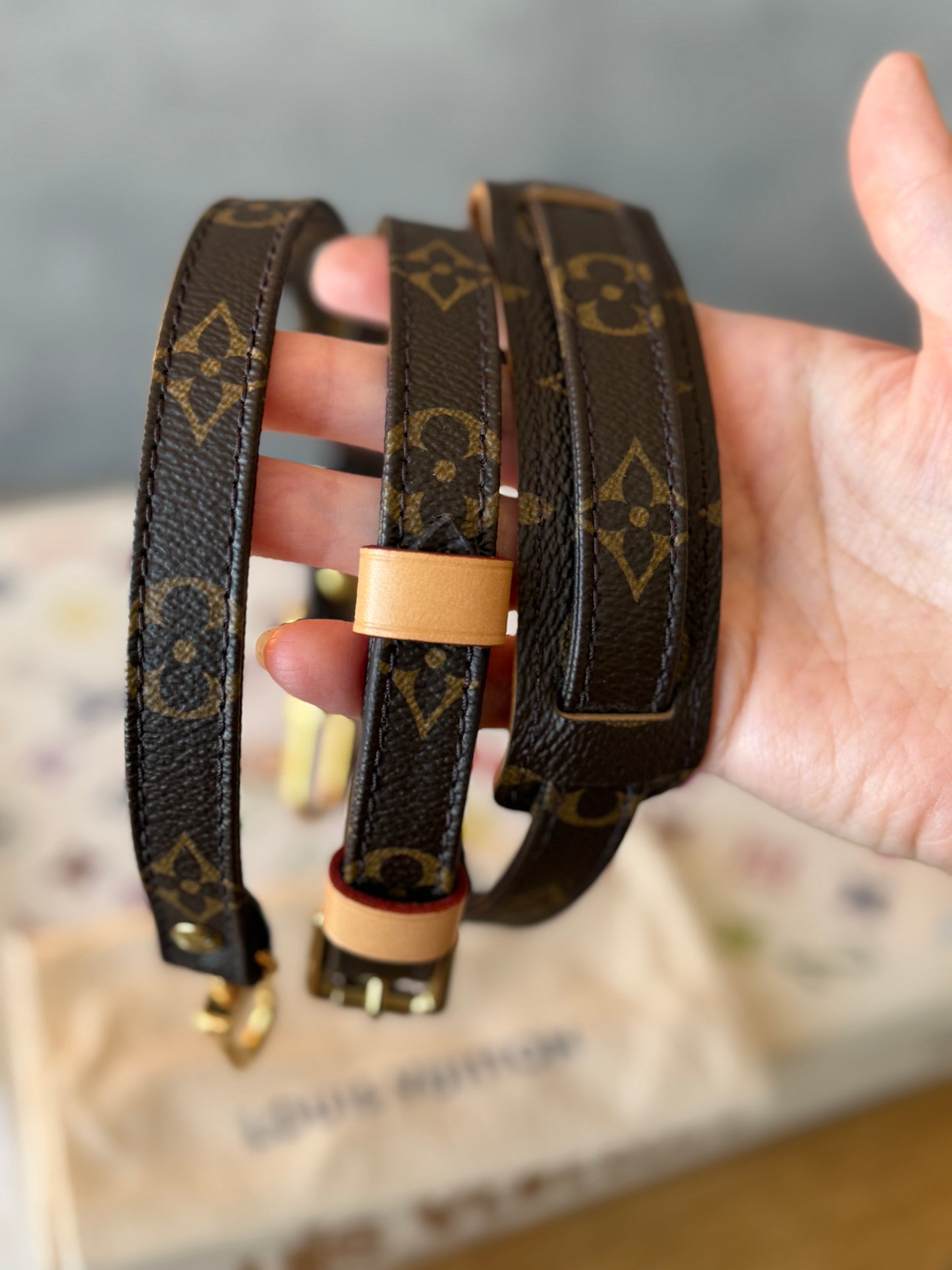 LV 16mm Adjustable Monogram Strap
