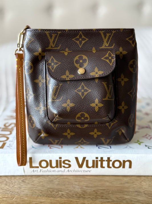 LV Partition Wristlet Pouch.